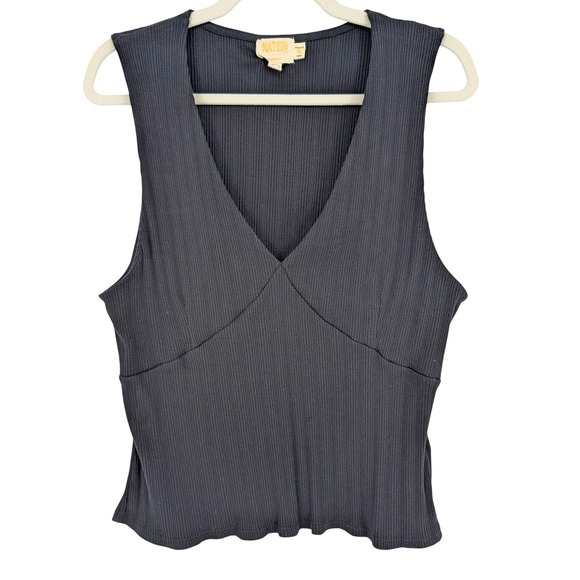 Nation LTD Tops - Nation LTD Leticia Ribbed Tank XL Black Organic Pima Cotton‎ Minimalist Capsule